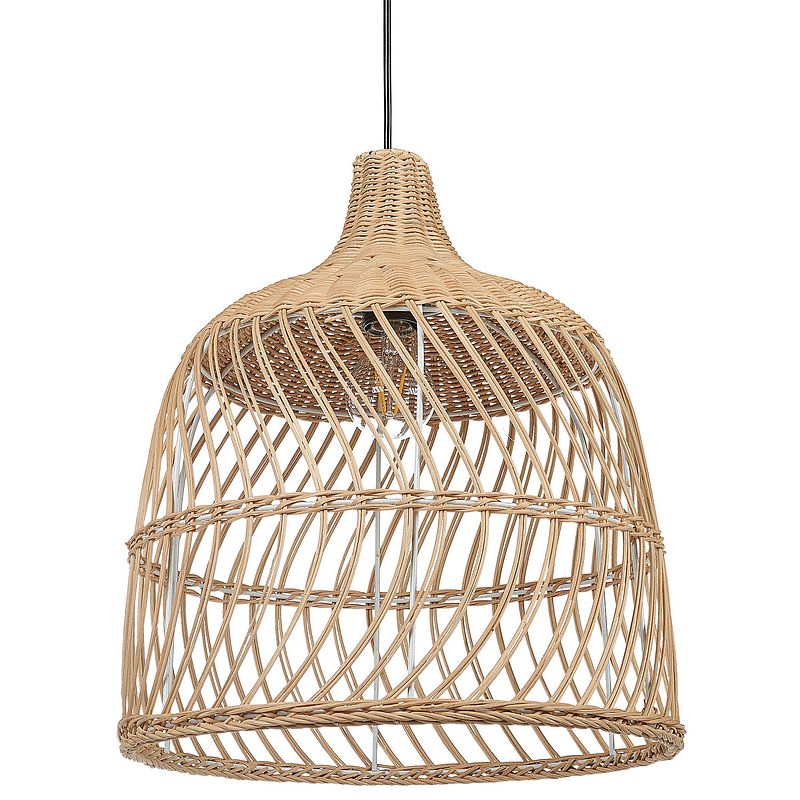 Foto van Beliani pangani - hanglamp-beige-rotan