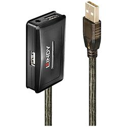 Foto van Lindy usb-kabel usb 2.0 usb-a stekker, usb-a bus, usb-a bus, usb-a bus, usb-a bus 10 m grijs 42635