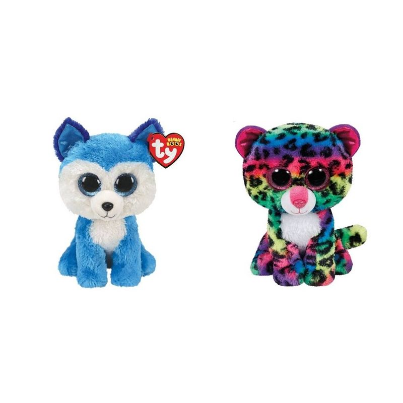 Foto van Ty - knuffel - beanie boo's - prince husky & dotty leopard