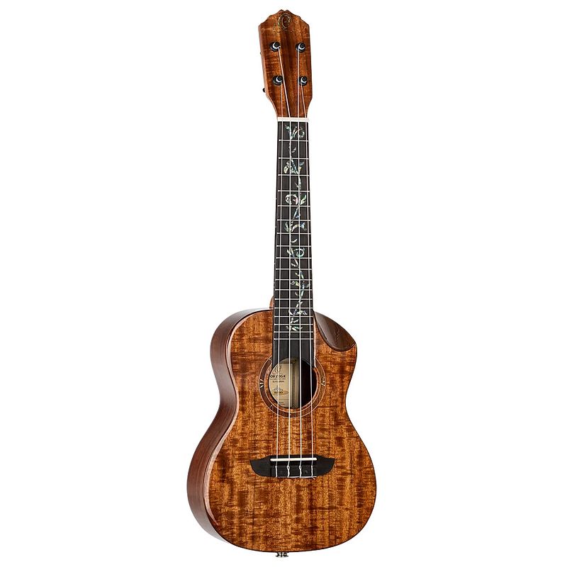 Foto van Ortega ruet-aca elite series concert size ukulele acacia elektrisch-akoestische concert ukelele met gigbag