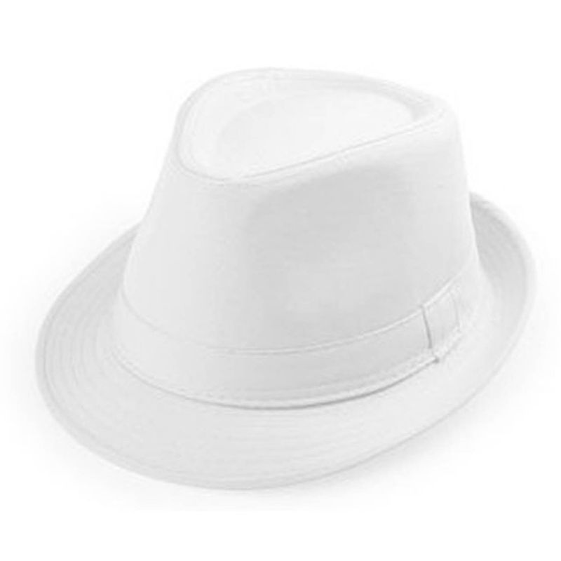 Foto van Wit hoedje trilby model voor volwassenen - verkleedhoofddeksels