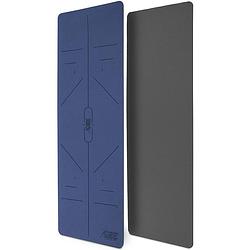 Foto van Yogamat, blauw-grijs, 183 x 61 x 0,6 cm, fitnessmat, gymmat, gymnastiekmat, logo