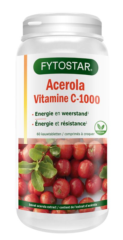 Foto van Fytostar vitamine c-1000 acerola kauwtabletten