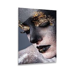 Foto van Ter halle® glasschilderij 120 x 80 cm gezicht vrouw met glitters