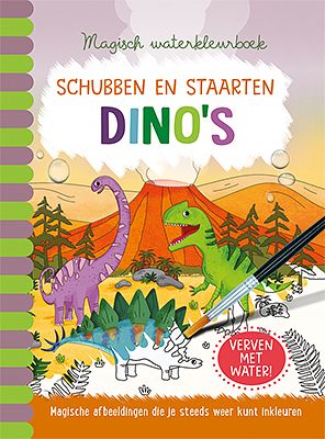 Foto van Magisch waterkleurboek dino's - hardcover (9789463546829)