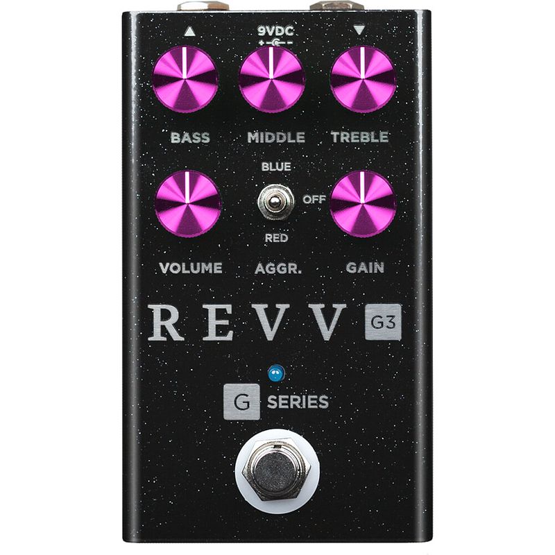 Foto van Revv black sparkle series g3 pedal limited edition distortion effectpedaal