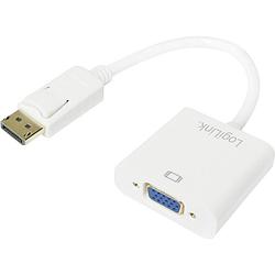 Foto van Logilink cv0059b adapter [1x displayport stekker - 1x vga-bus] wit 15.00 cm