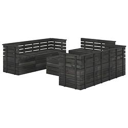 Foto van Vidaxl 9-delige loungeset pallet massief grenenhout donkergrijs