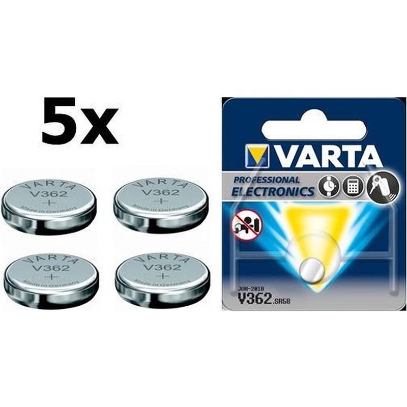 Foto van 5 stuks - varta v362 21mah 1.55v knoopcel batterij