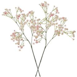 Foto van 2x stuks kunstbloemen gipskruid/gypsophila takken roze 60 cm - kunstbloemen