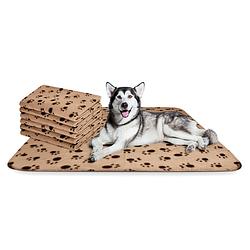 Foto van Nobleza 6 stuks - vetbed - hondendeken - dierenmat - hondenmatten - 160x100cm - beige - l