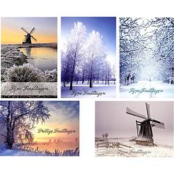 Foto van Assortiment kerstkaarten met winteraanzicht - 20 kaarten met envelop - 5 designs