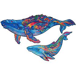 Foto van Unidragon houten puzzel dier - melkachtige walvissen - 700 stukjes - royal size 52x82 cm