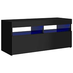 Foto van Vidaxl tv-meubel met led-verlichting 90x35x40 cm hoogglans zwart