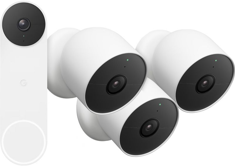 Foto van Google nest doorbell + google nest cam 3-pack