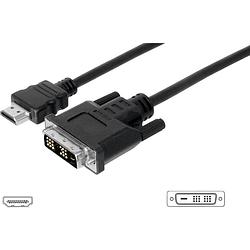 Foto van Digitus hdmi / dvi adapterkabel hdmi-a stekker, dvi-d 18+1-polige stekker 10.00 m zwart ak-330300-100-s schroefbaar hdmi-kabel