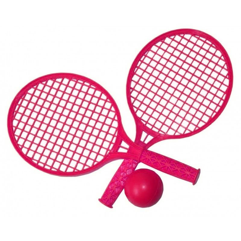 Foto van Playfun tennisset roze 3-delig 37 cm