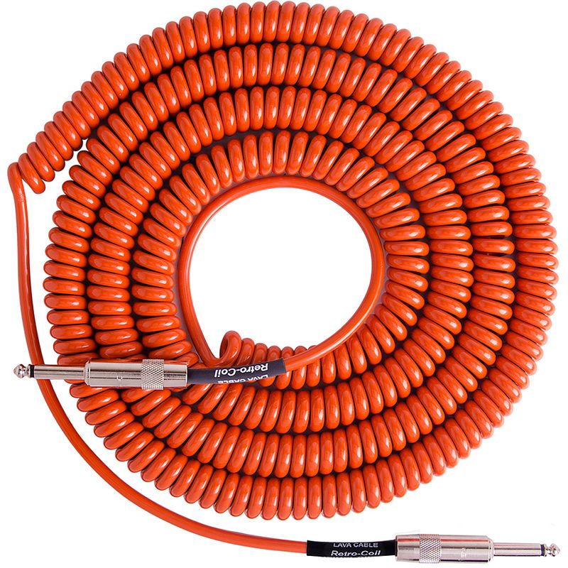 Foto van Lava cable retro coil orange instrumentkabel gekruld 6 meter