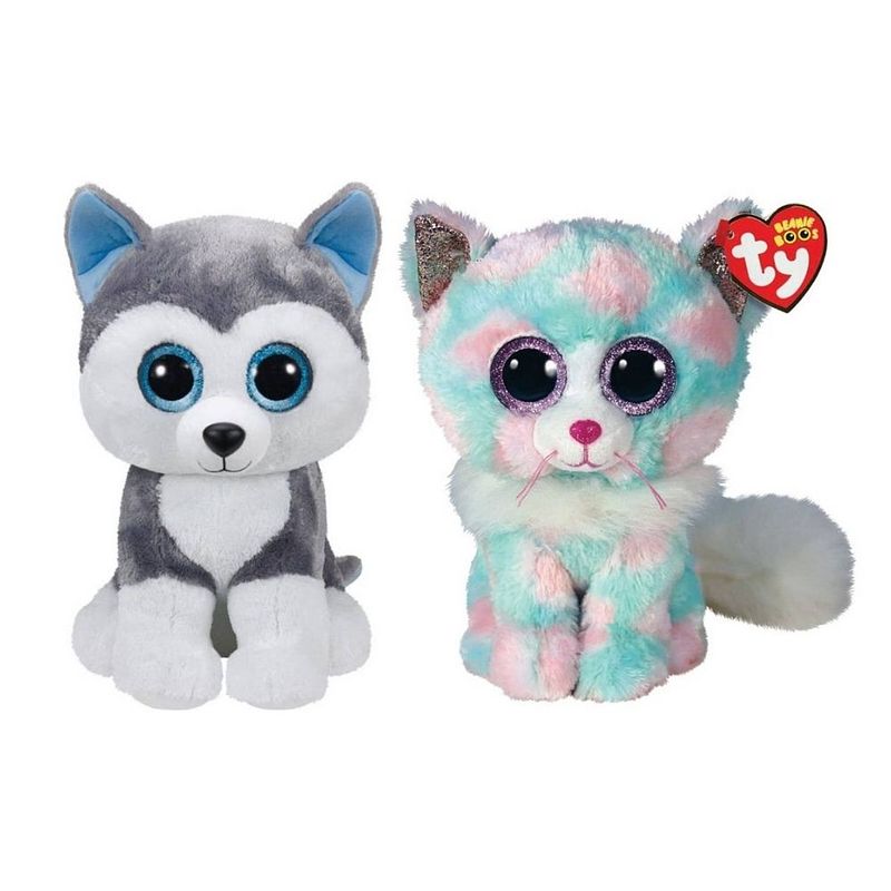 Foto van Ty - knuffel - beanie buddy - slush husky & opal cat