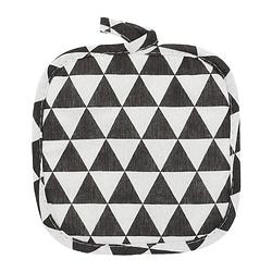 Foto van Krumble pannenlap driehoek patroon - katoen - zwart met wit