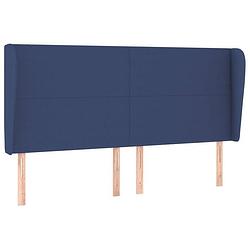 Foto van Vidaxl hoofdbord met randen 203x23x118/128 cm stof blauw