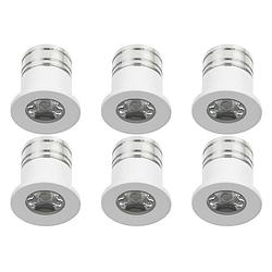 Foto van Led veranda spot verlichting 6 pack - 3w - natuurlijk wit 4000k - inbouw - dimbaar - rond - mat wit - aluminium - ø31mm