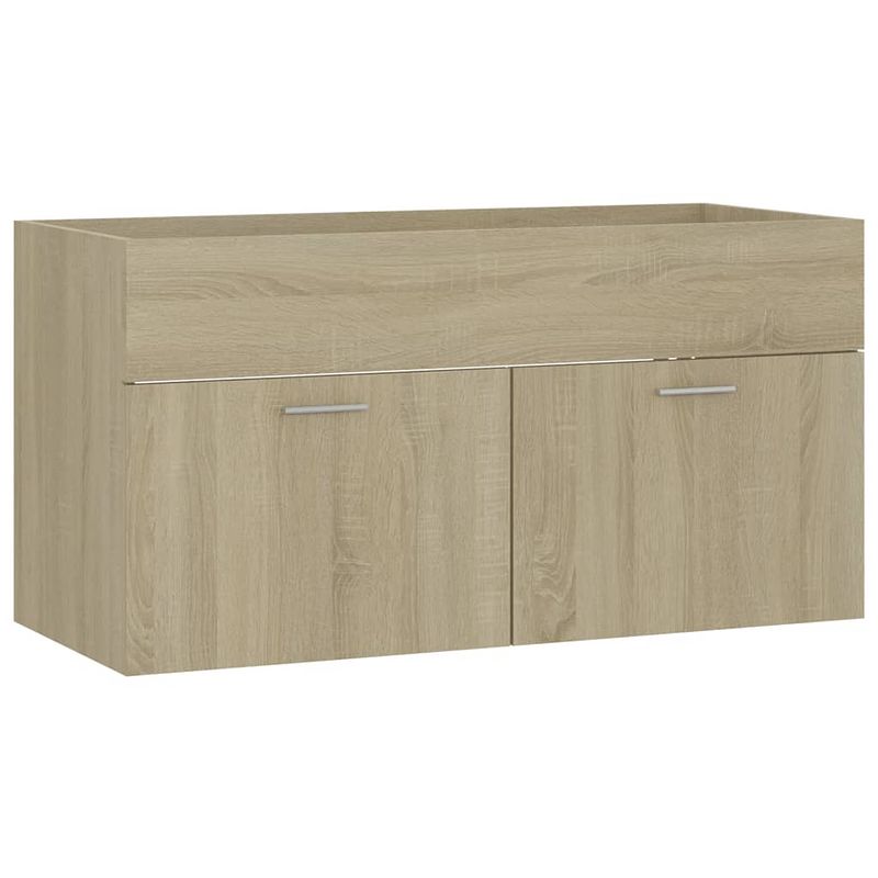 Foto van The living store gootsteenkast - badkameropbergkast - 90 x 38.5 x 46 cm - sonoma eiken