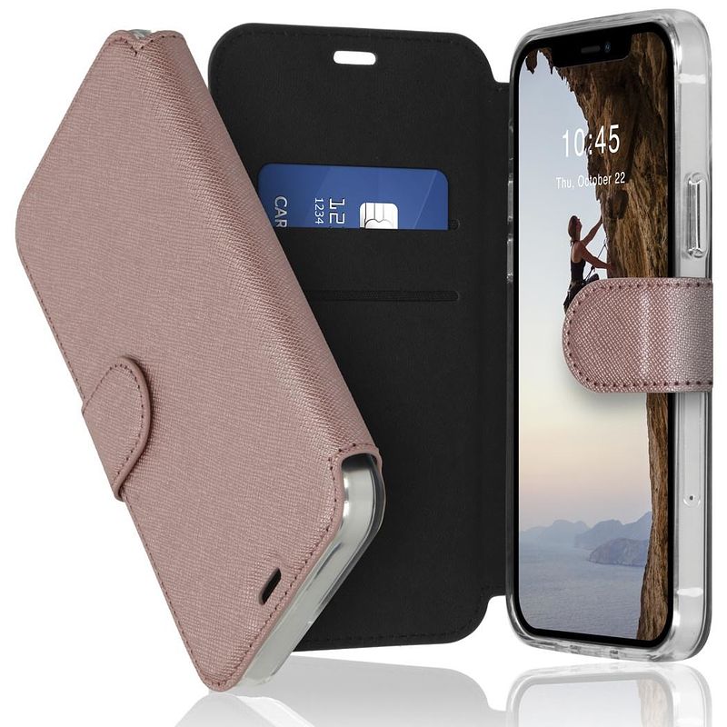 Foto van Accezz xtreme wallet voor apple iphone 12 (pro) telefoonhoesje roze