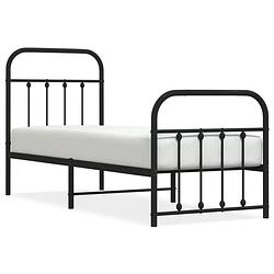 Foto van The living store bedframe classic - metaal - 196x80x100 cm - zwart