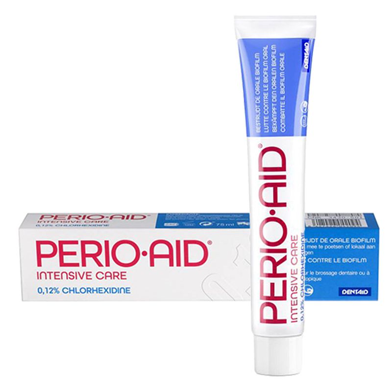 Foto van Perio-aid intensive care tandpasta 0,12% chloorhexidine - 75 ml