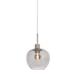Foto van Moderne hanglamp - steinhauer - glas - modern - retro - e14 - l: 16cm - voor binnen - woonkamer - eetkamer - zilver