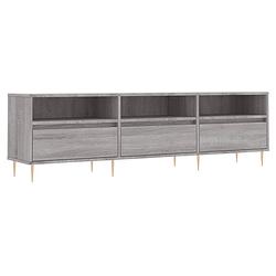 Foto van The living store tv-meubel - grijs sonoma eiken - 150 x 30 x 44.5 cm - opbergruimte