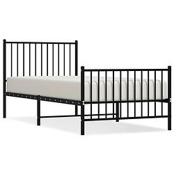 Foto van The living store bedframe - metalen bedframe - 207 x 95 x 90.5 cm - zwart