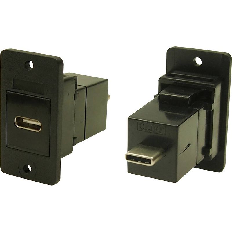 Foto van Adapter, bus, inbouw usb-bus type c - usb-stekker type b cp30611x cliff 1 stuk(s)