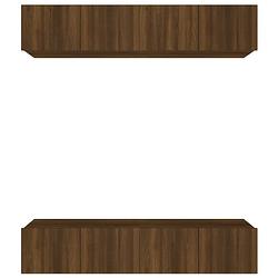 Foto van The living store wandgemonteerde tv-meubels - bruineiken - set van 4 - 80x30x30 cm - stevig bewerkt hout