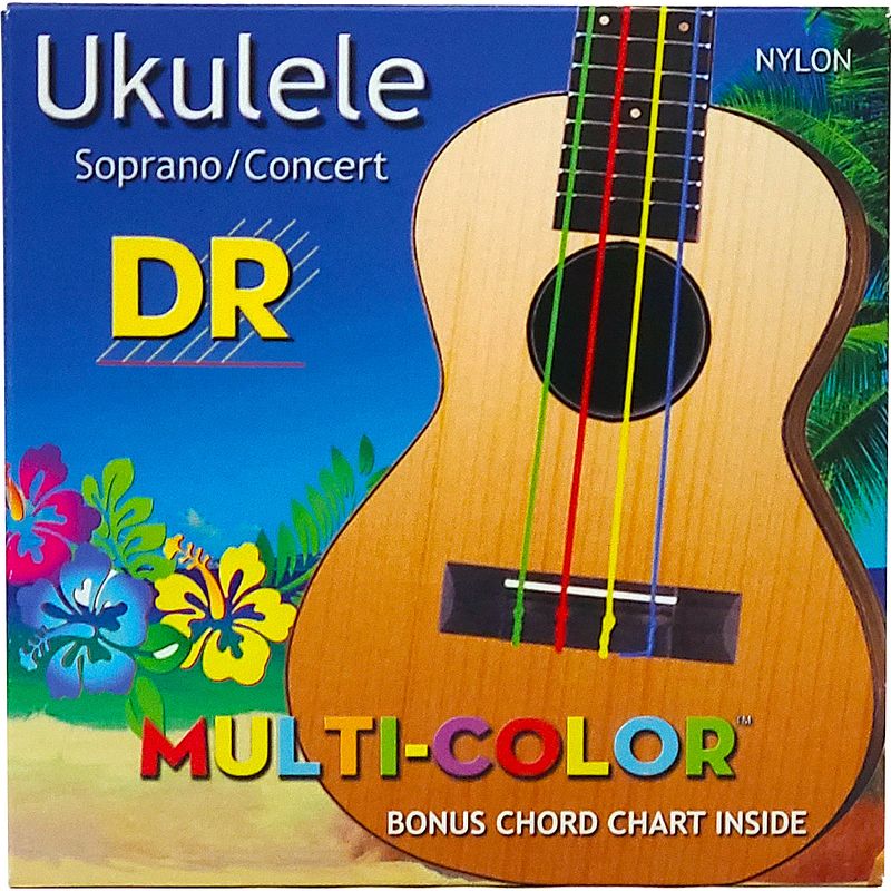 Foto van Dr strings umcsc multi-color nylon soprano/concert ukelelesnaren