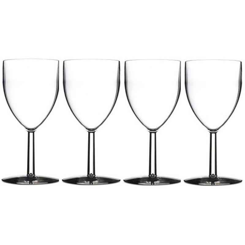Foto van 4x wijn glazen van kunststof - wijnglazen