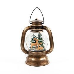 Foto van Anna'ss collection - lantern with deer in glitter lighted water led warm whi