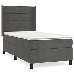 Foto van The living store boxspringbed - zacht fluweel - 193 x 93 x 118/128 cm - ken- praktisch hoofdbord - pocketvering matras