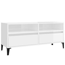 Foto van The living store tv-kast - klassiek design - veel opbergruimte - hoogglans wit - 100 x 34.5 x 44.5 cm