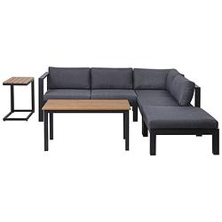 Foto van Beliani messina - loungeset-zwart-aluminium