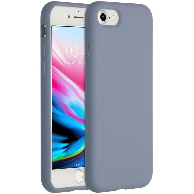 Foto van Accezz liquid silicone voor apple iphone se (2022 / 2020) / 8 / 7 telefoonhoesje paars