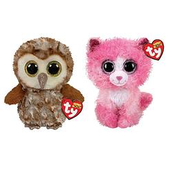 Foto van Ty - knuffel - beanie boo's - percy owl & reagan cat