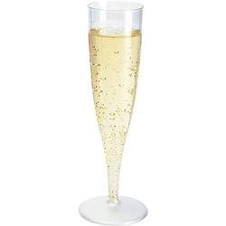 Foto van 20x champagne/prosecco glazen transparant - champagneglazen