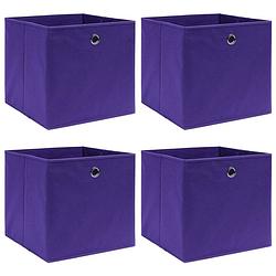 Foto van Vidaxl opbergboxen 4 st 28x28x28 cm nonwoven stof paars