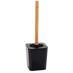 Foto van Berilo toiletborstel en -houder 39 x 11,5 cm bamboe/rvs zwart