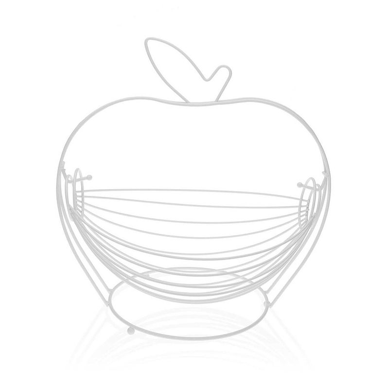 Foto van Fruitschaal versa wit appel staal (24,5 x 29,5 x 30 cm)