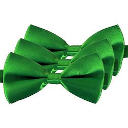 Foto van 3x groene verkleed vlinderstrikjes 12 cm voor dames/heren - verkleedstrikjes