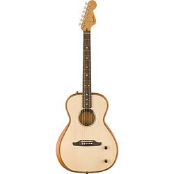 Foto van Fender highway series parlor rw natural elektrisch-akoestische westerngitaar met deluxe gigbag