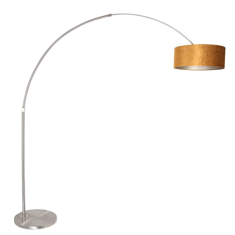 Foto van Steinhauer vloerlamp sparkled light 8126 staal kap gouden velours